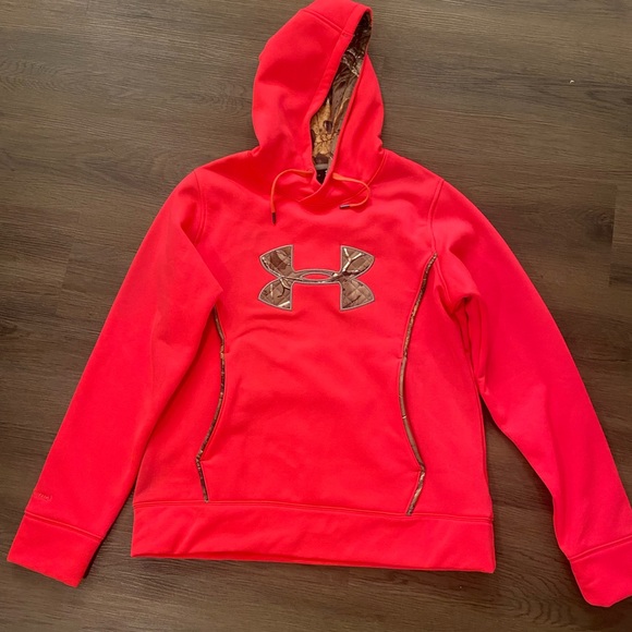 Under Armour Bright Pink Hoodie with Camo Details - Picture 1 of 2